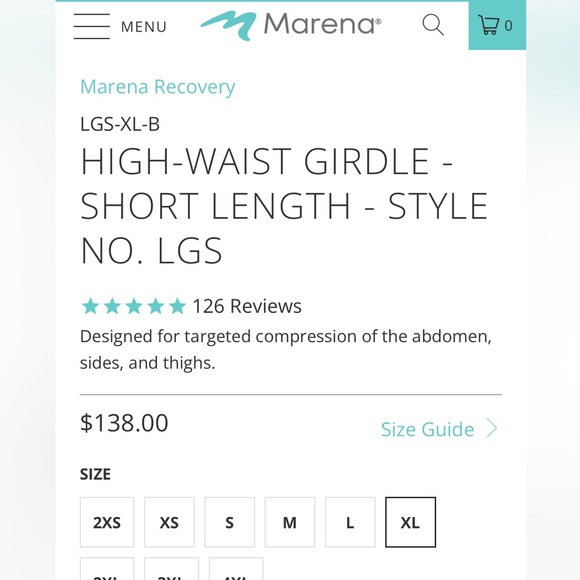 Marena XL High Waist Girdle - Short Length Beige - Picture 5 of 10